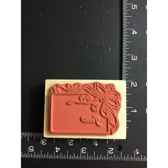 Vintage PSX Rubber Stamp "To/From" Gift Tag Design 1989 Made In USA Wood Mount - Picture 2 of 3
